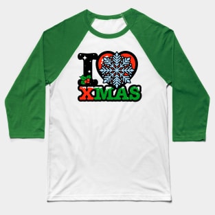 I heart snow flake xmas Baseball T-Shirt